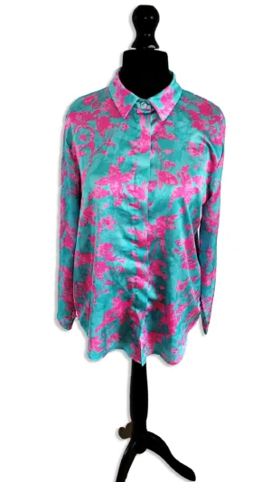 Satin Floral Pala D'ora Blouse