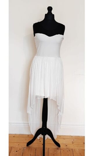 Quiz Lace & Chiffon Dip Hem Dress