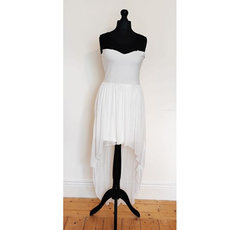 Quiz Lace & Chiffon Dip Hem Dress