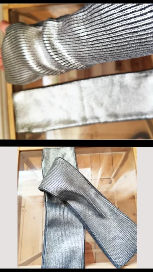 Long Silver Fingerless gloves