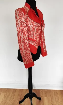 Redial Faux Leather & Lace Jacket 