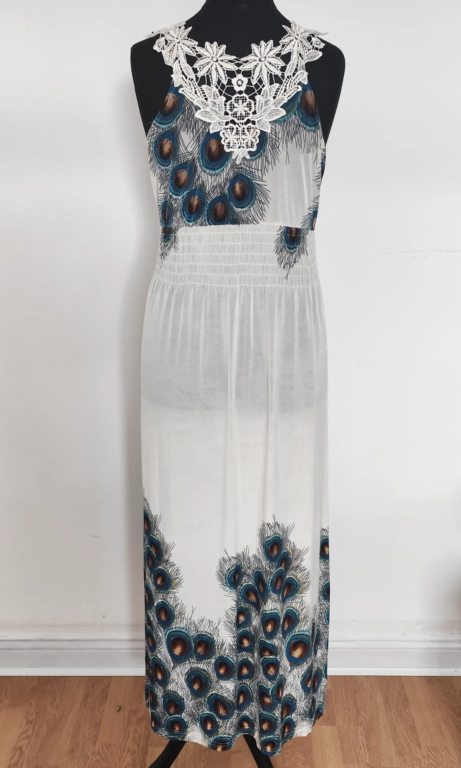Peacock Feather Maxi Dress - Image 2