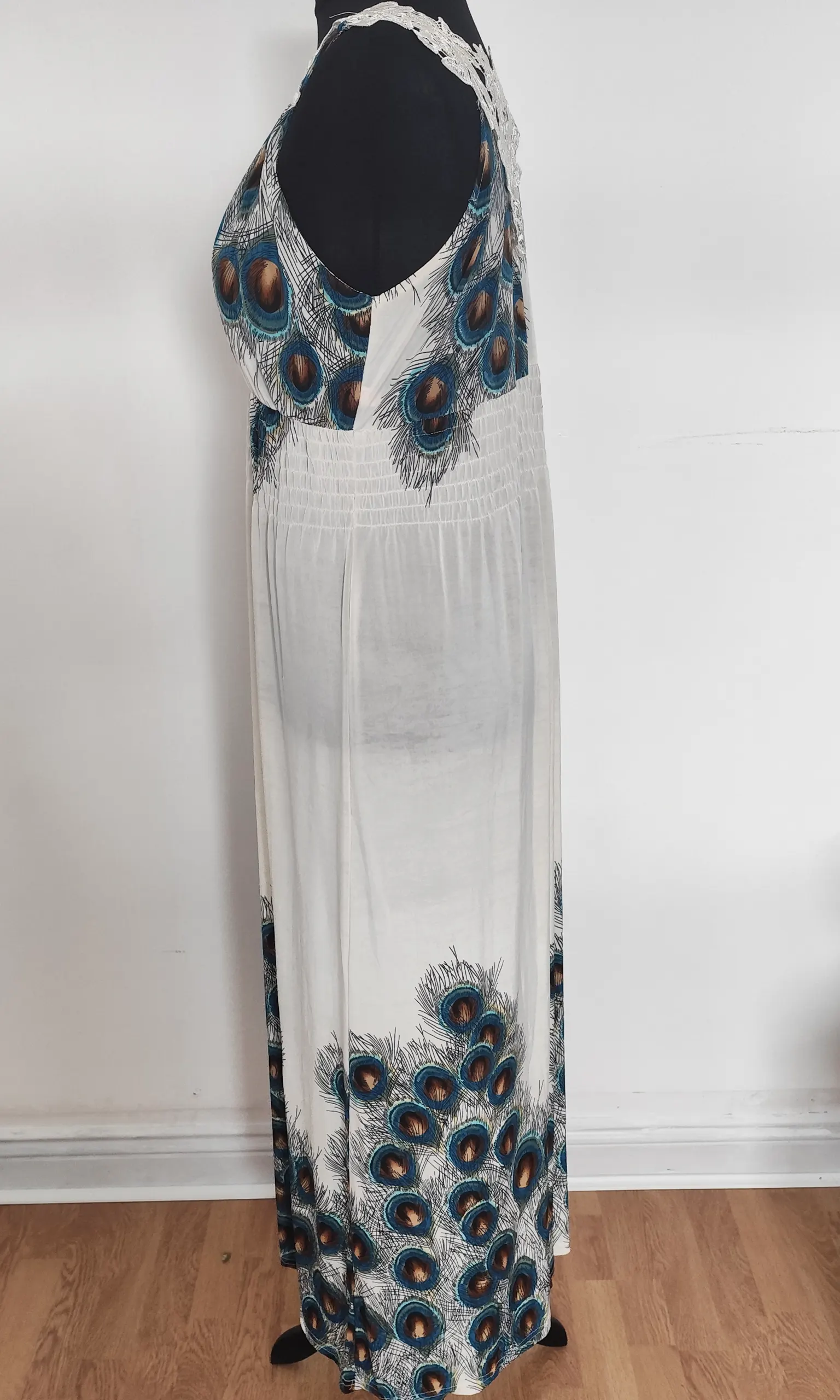 Peacock Feather Maxi Dress - Image 3