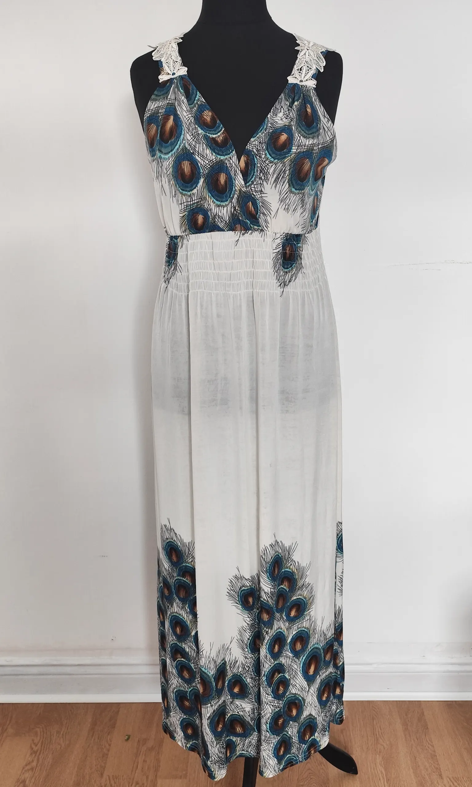 Peacock Feather Maxi Dress