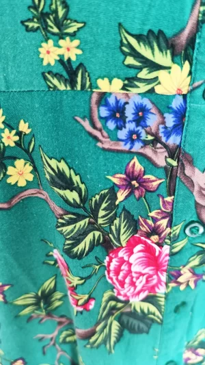 Alternative view of Green Floral Button Down Shirt Dress